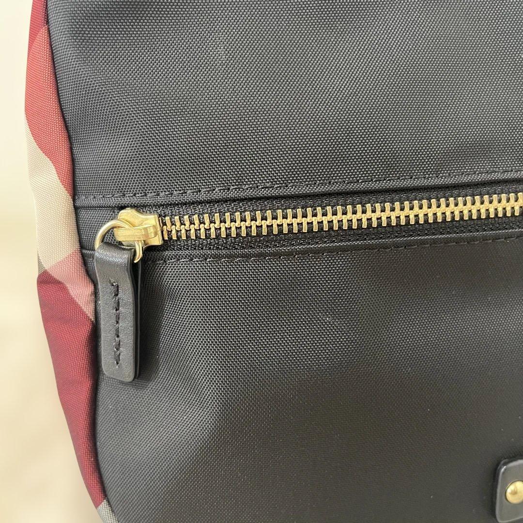 【美品】BLUE LABEL レッドチェック　ショルダーバッグ　ブラック