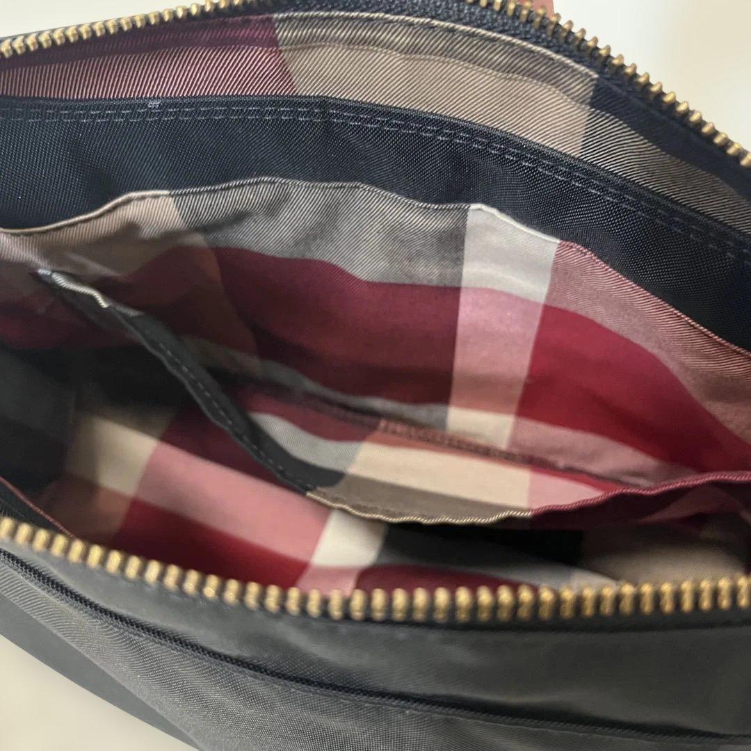 【美品】BLUE LABEL レッドチェック　ショルダーバッグ　ブラック