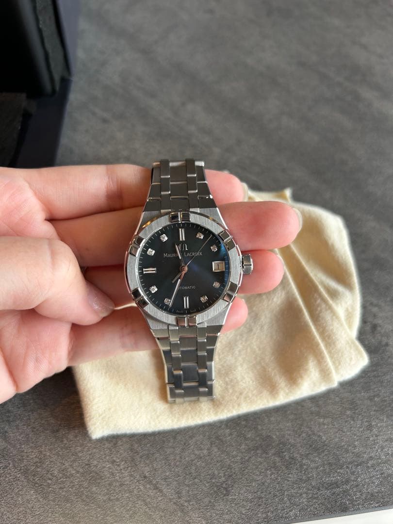 【希少】Maurice Lacroix 自動巻き腕時計 ブラックシェル