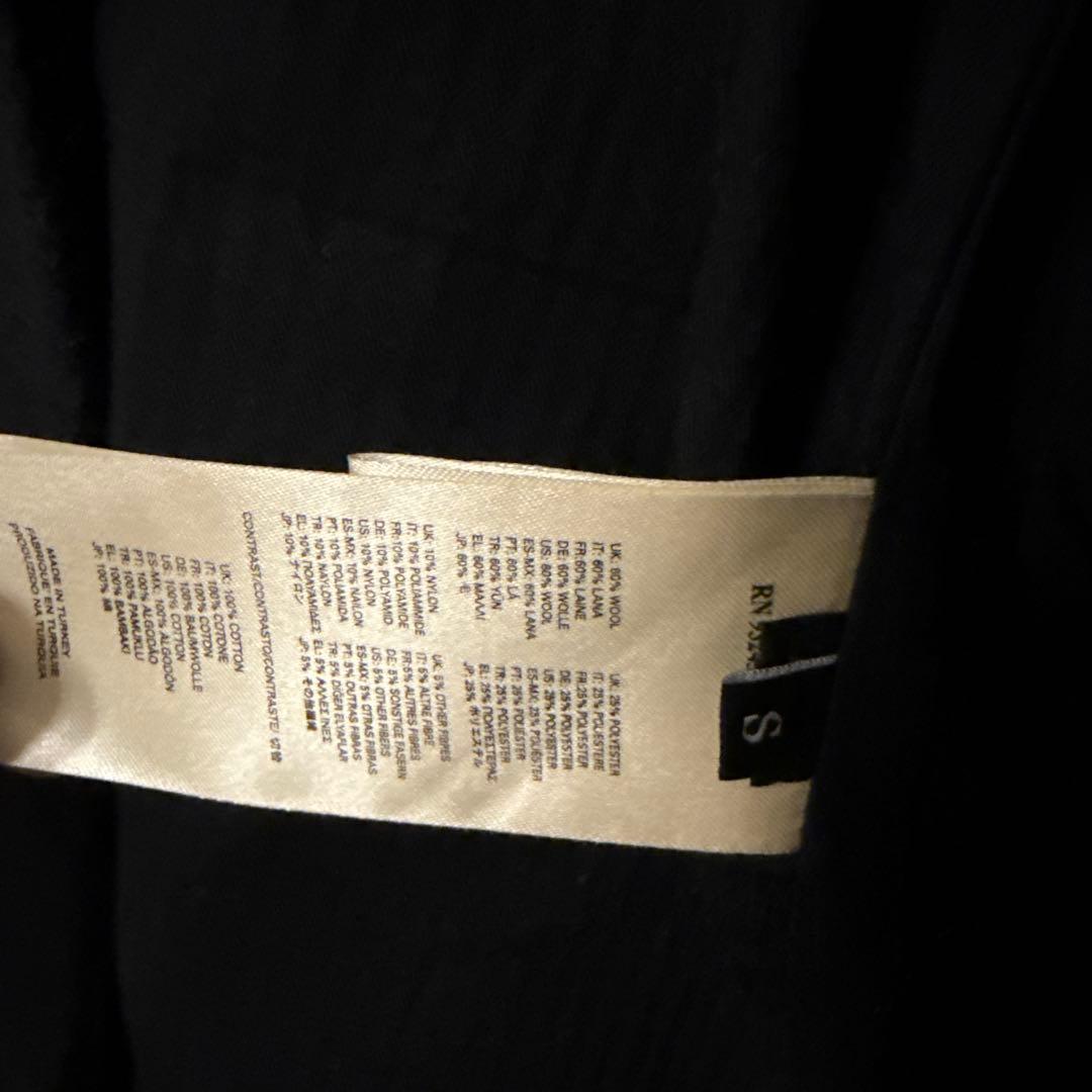 DIESELブラックウールダブルブレストピーコート Sサイズ