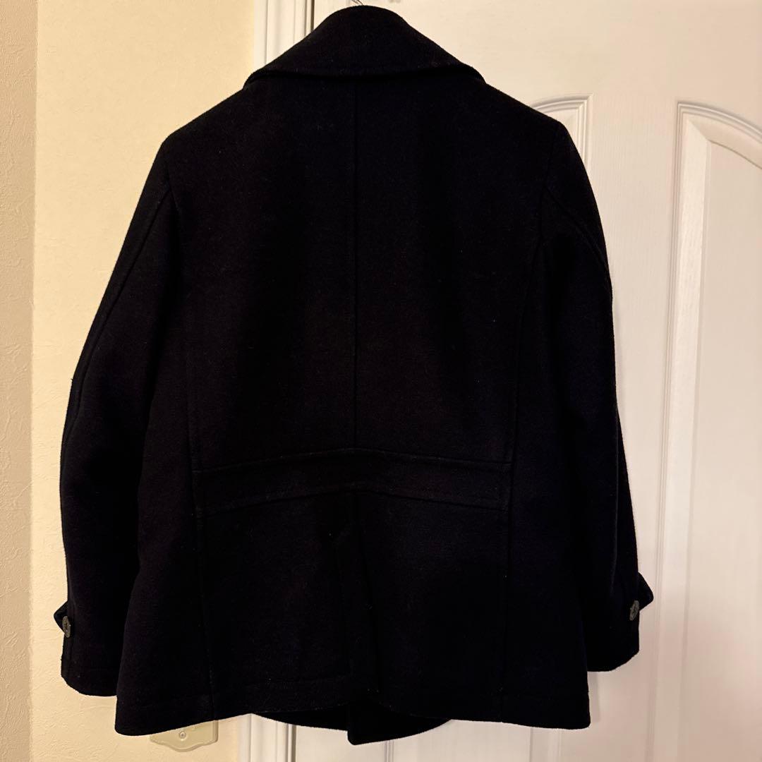 DIESELブラックウールダブルブレストピーコート Sサイズ