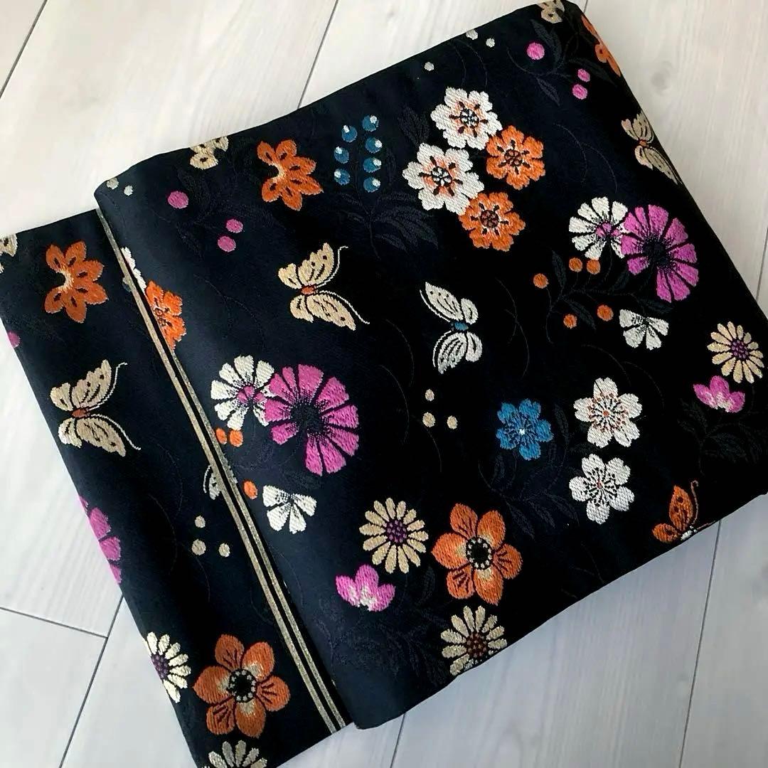 coco©️ アンティーク名古屋帯　蝶々の織り出し　地紋　大正　N7-30