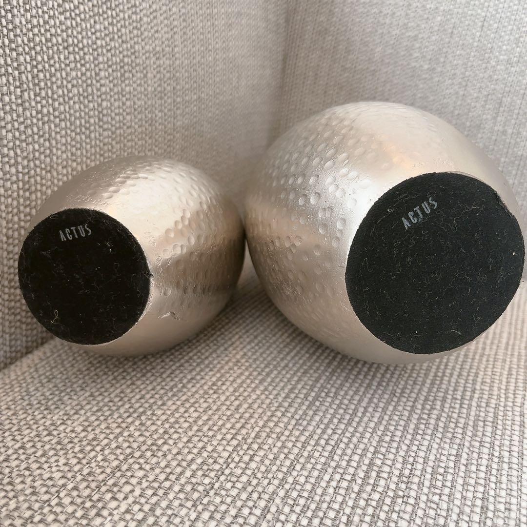 ACTUS シルバーフラワーベース大小