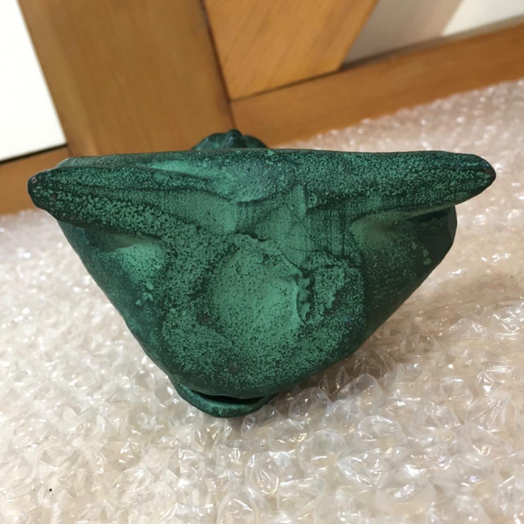 【座禅の河童】河童 カッパ 金属製 置物 古物