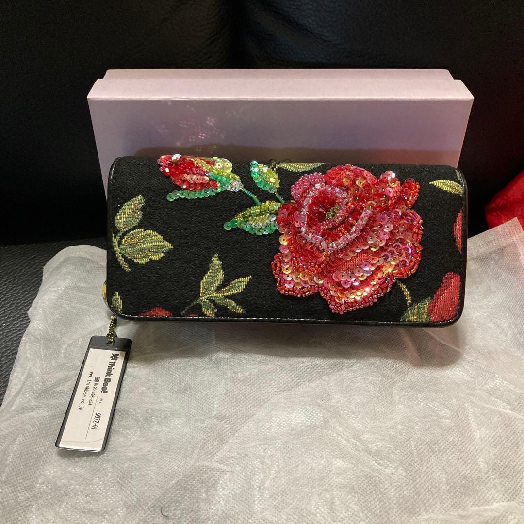 Think Bee! 長財布長財布　デラックスピンキーローズ　保存袋付き