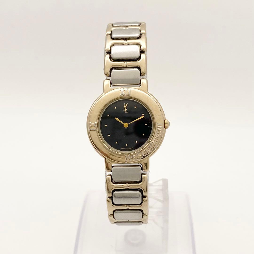 【稼働品】イヴ・サンローラン クォーツ 腕時計 コンビ 2200 新品電池