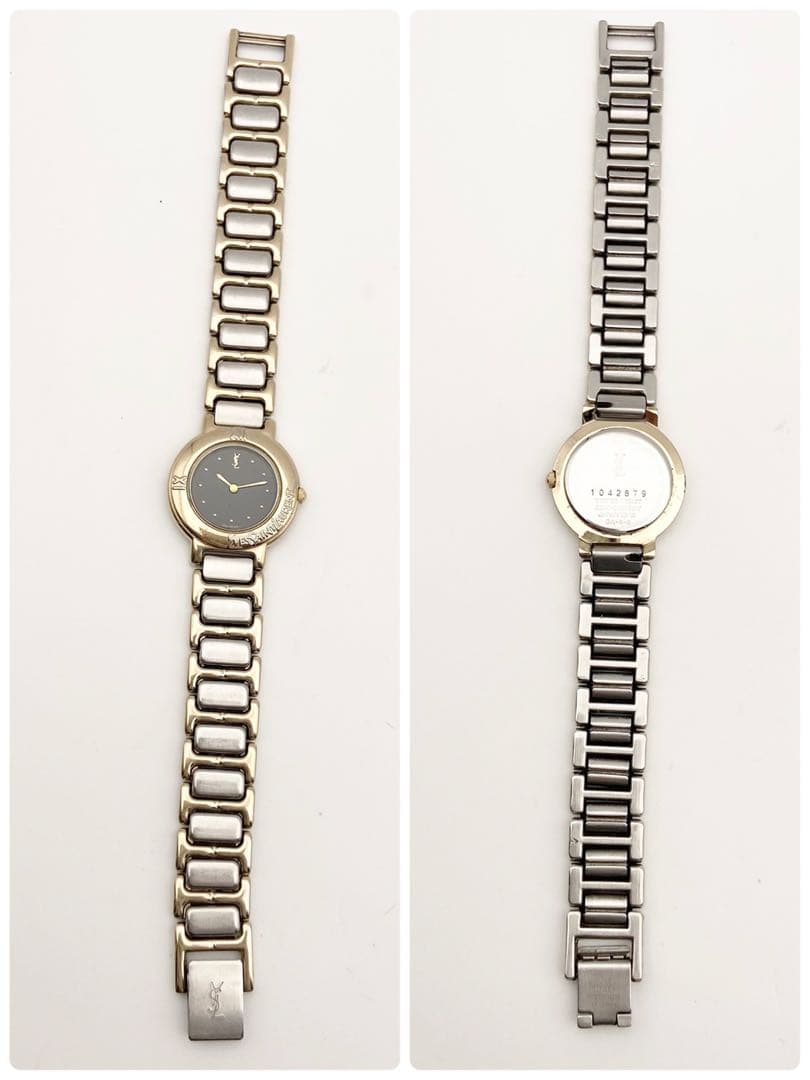 【稼働品】イヴ・サンローラン クォーツ 腕時計 コンビ 2200 新品電池