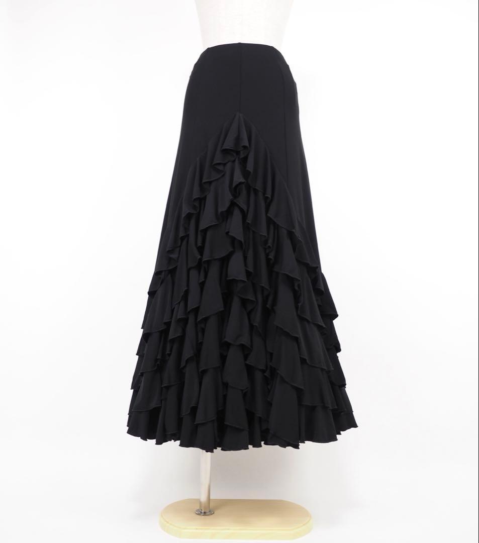 フラメンコ　ファルダ　新品　黒　フラメンコ衣装　レッスン　Leirena
