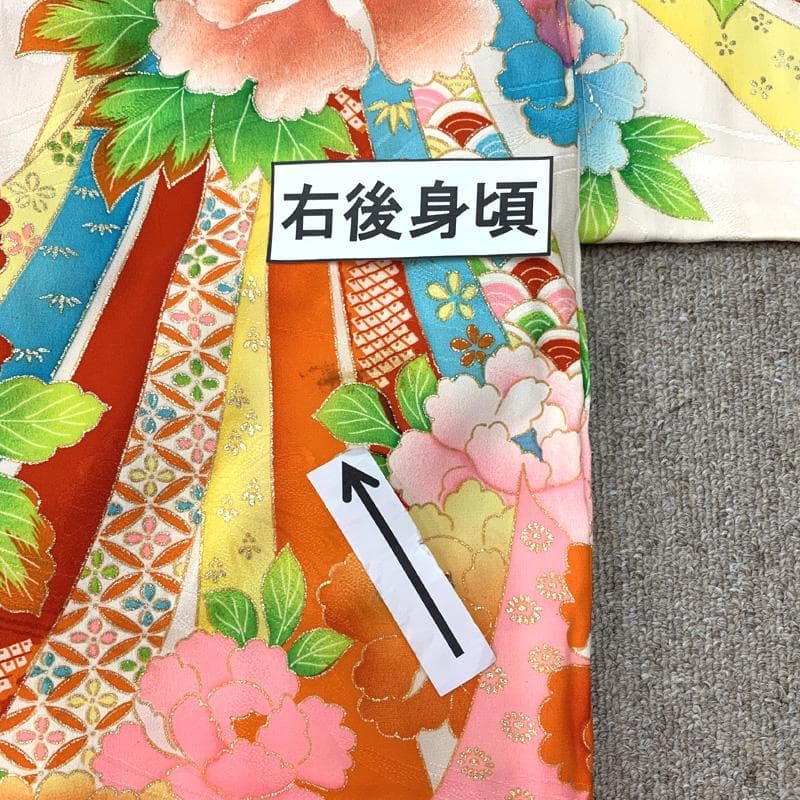 505ax30□お宮参り セミアンティーク 女児 着物 掛け着 長襦袢付□美品