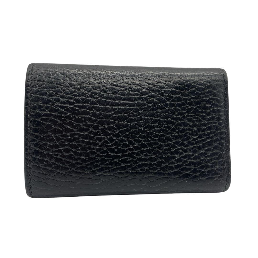 【極美品】グッチ　 6連キーケース　レザー GGマーモント ブラック