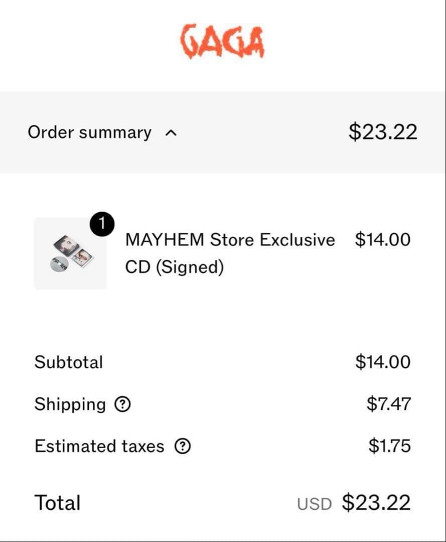 レディーガガ Lady Gaga Mayhem CD直筆サイン カード付き