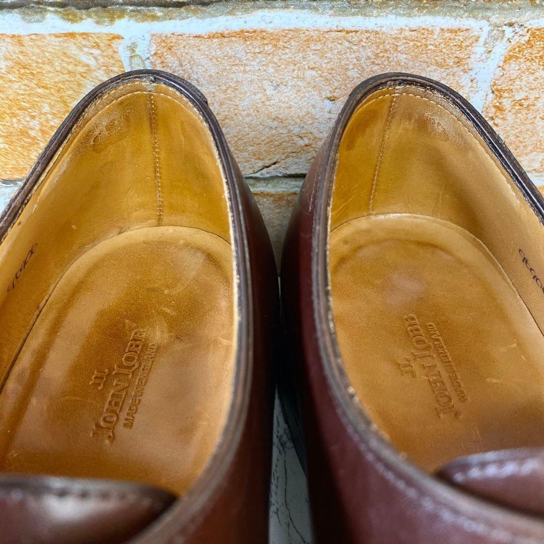 【メンズブランド革靴】ジョンロブ　25cm ブラウン　ダブルモンク　レザー