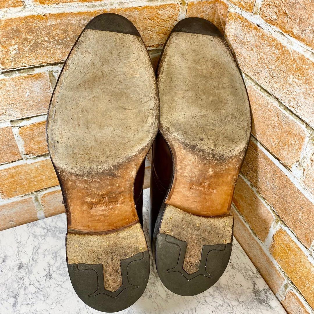 【メンズブランド革靴】ジョンロブ　25cm ブラウン　ダブルモンク　レザー