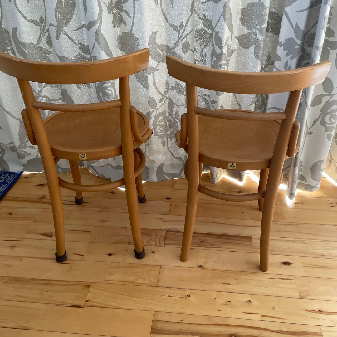 秋田木工 ベントウッドチェア 曲木 椅子 ダイニングチェア　2脚
