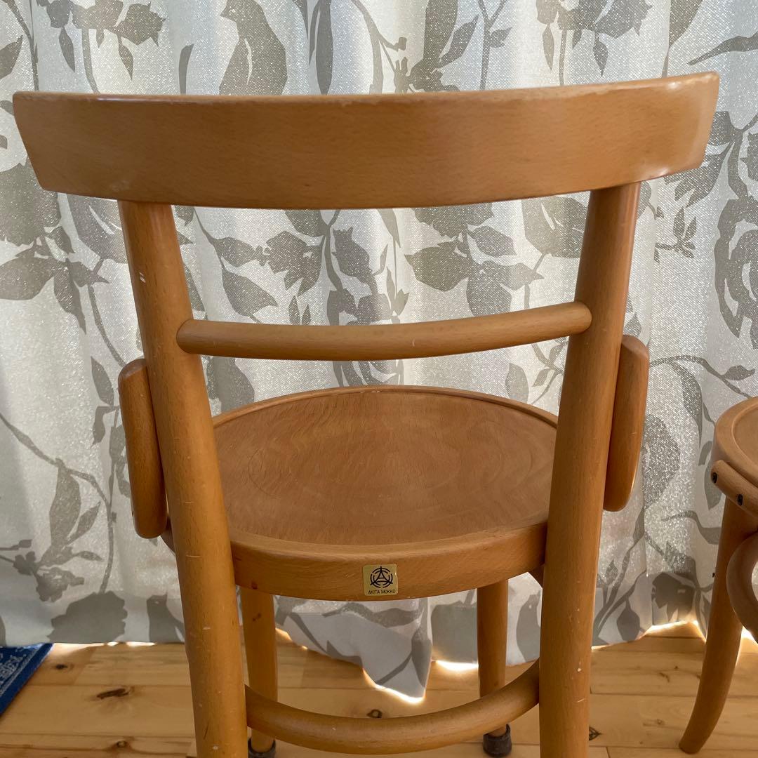 秋田木工 ベントウッドチェア 曲木 椅子 ダイニングチェア　2脚