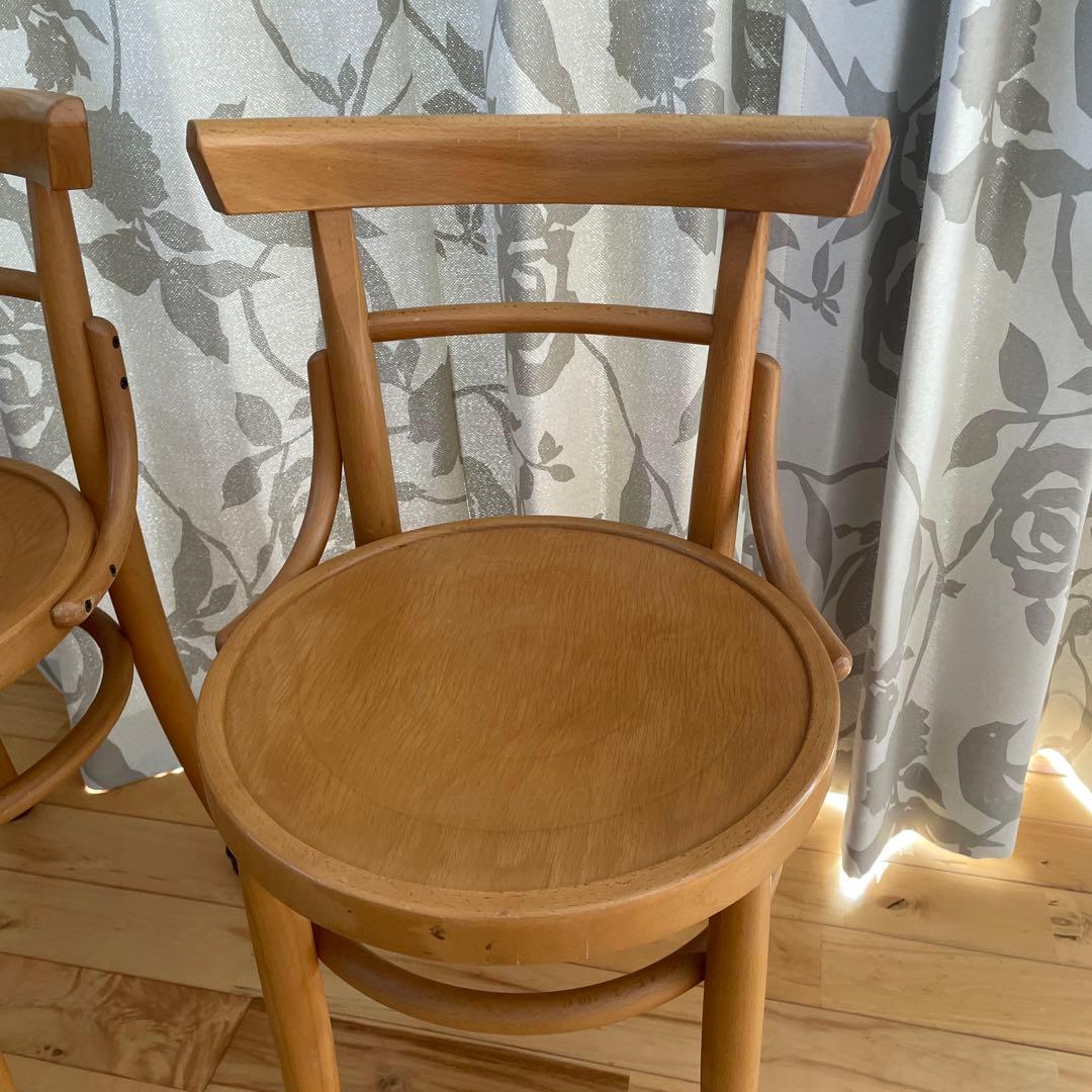 秋田木工 ベントウッドチェア 曲木 椅子 ダイニングチェア　2脚