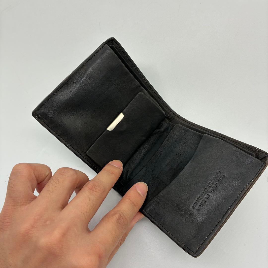 美品】センザンコウ　二つ折り財布　小銭入れ付き　グレー系