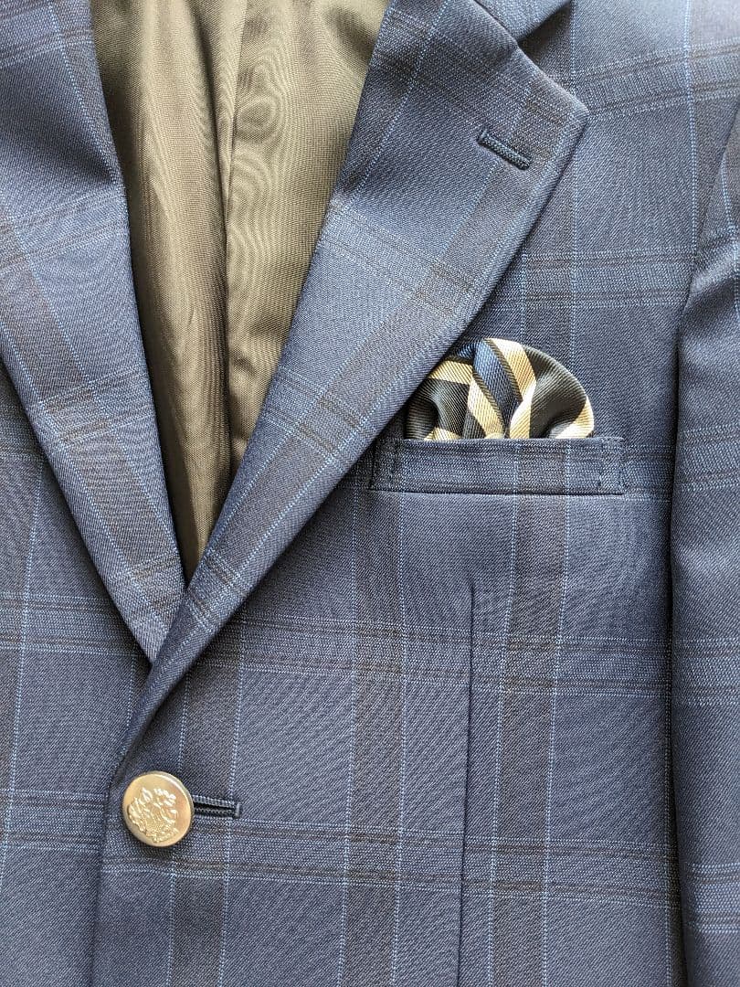 ネイビー チェック柄 スーツセット 150cm