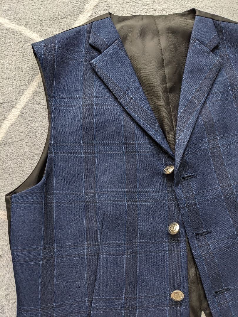 ネイビー チェック柄 スーツセット 150cm