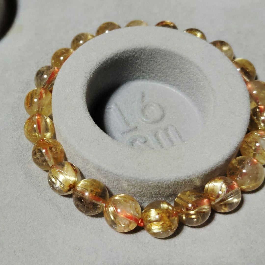 高品質　宝石質　タイチンルチル　ブレスレット