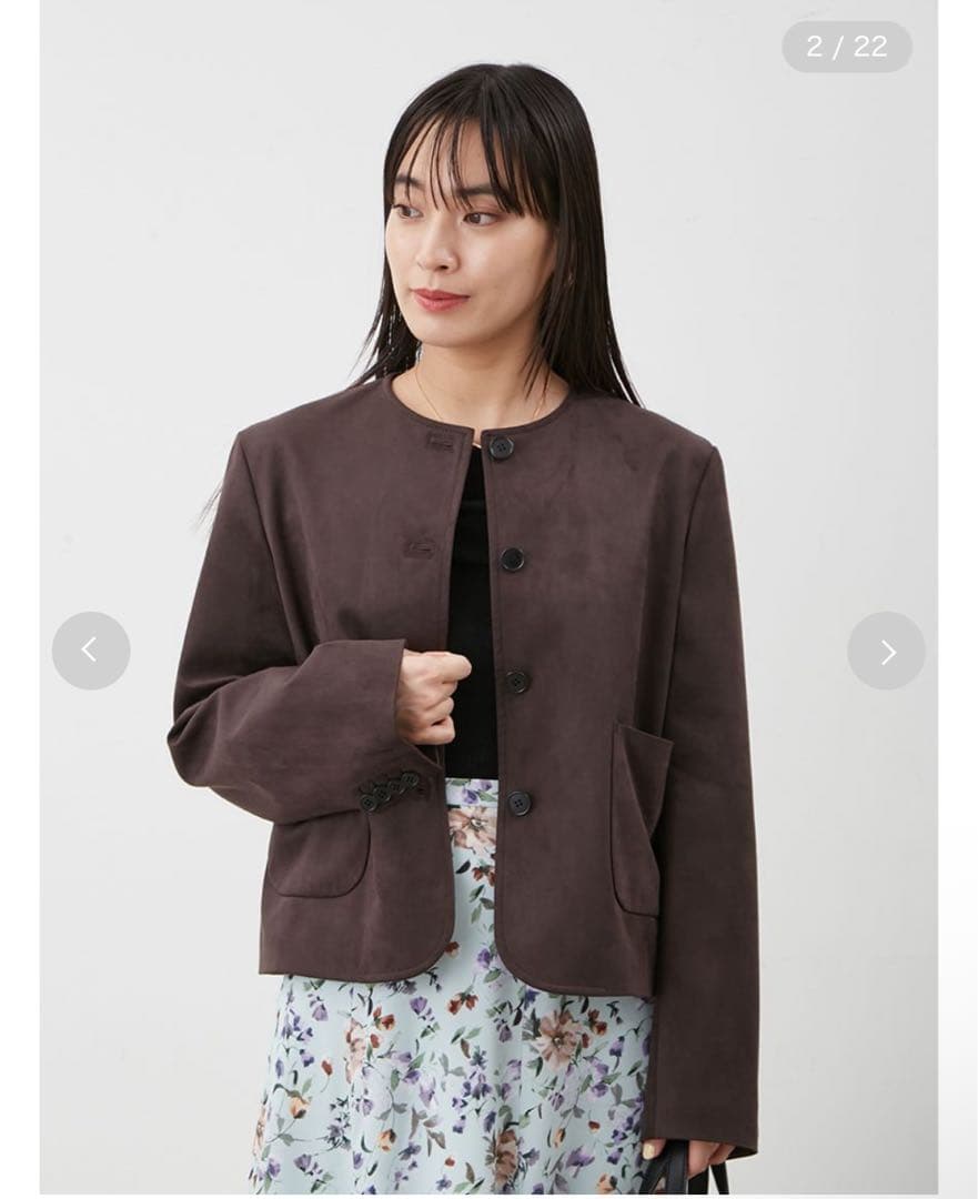 Mila Owen パッチポケットコンパクトスエードジャケット