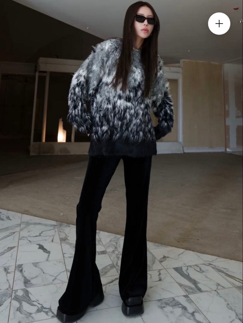 新品未使用！glamlips RELAX フレア ベロアパンツ　BLACK