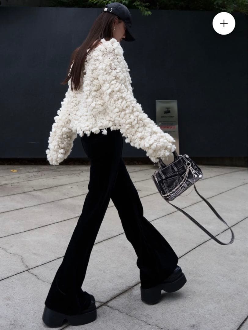 新品未使用！glamlips RELAX フレア ベロアパンツ　BLACK