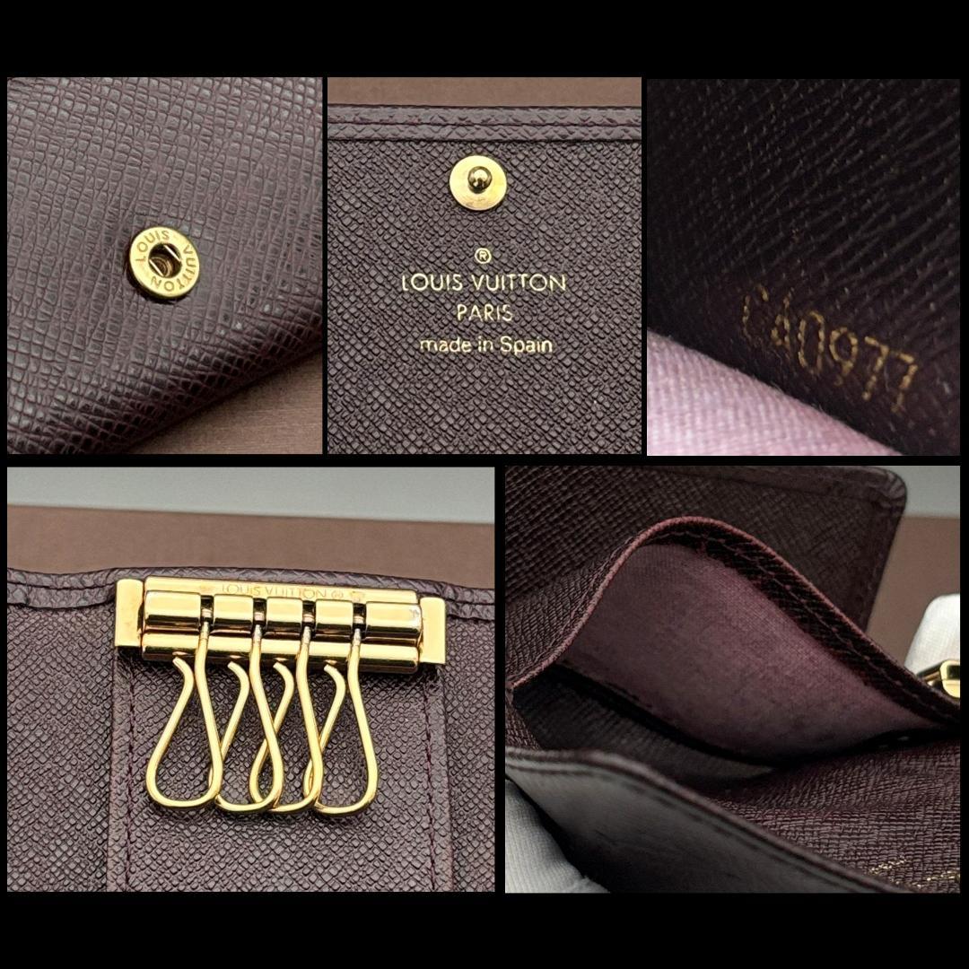 ルイヴィトン タイガ キーケース ミュルティクレ キーホルダー 茶 ボルドー