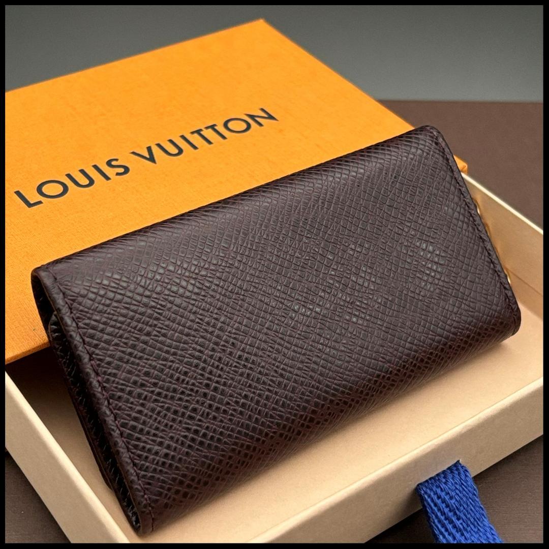 ルイヴィトン タイガ キーケース ミュルティクレ キーホルダー 茶 ボルドー