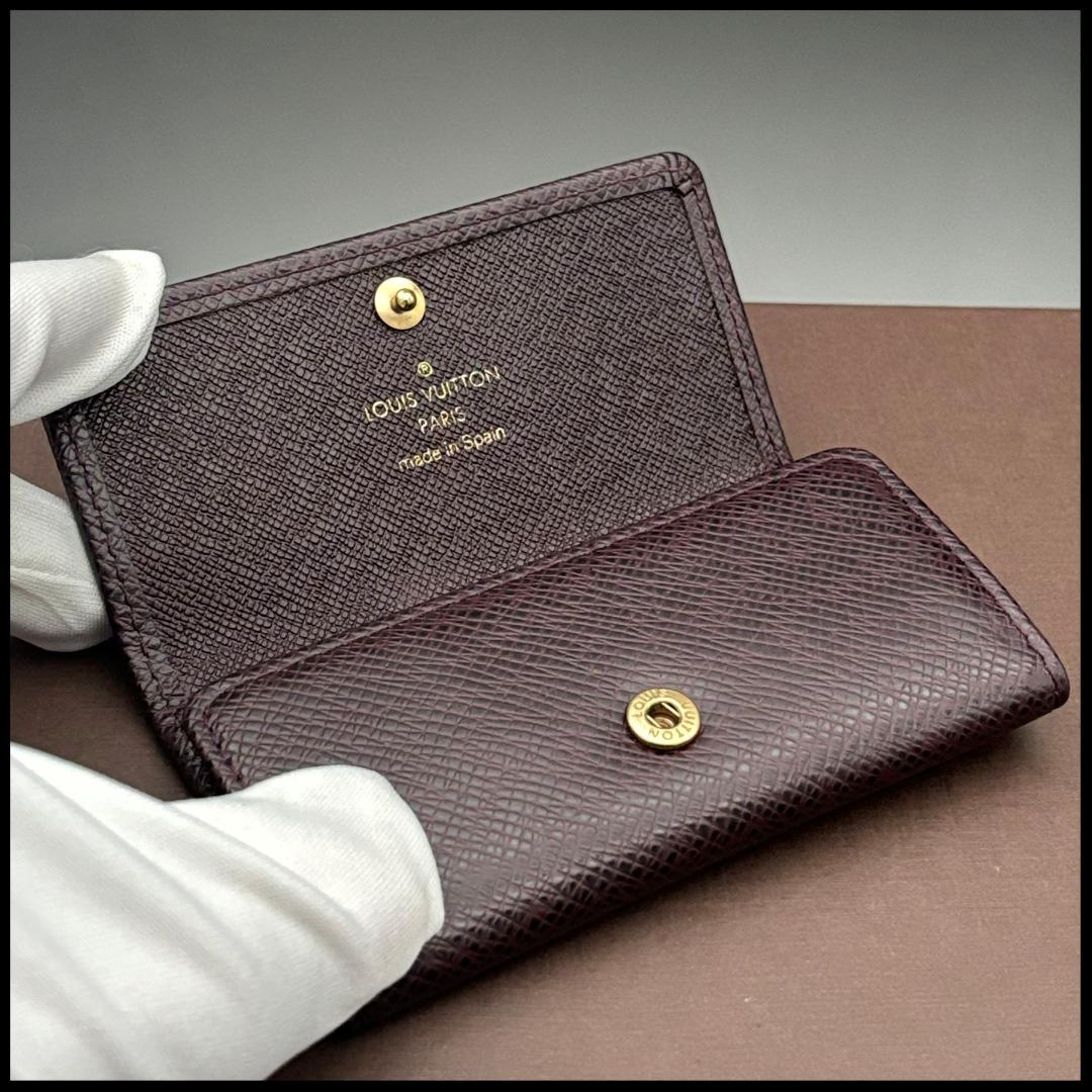 ルイヴィトン タイガ キーケース ミュルティクレ キーホルダー 茶 ボルドー