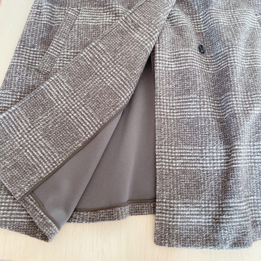 Spick&Span Wスライバーノーカラーポンチョコート 38