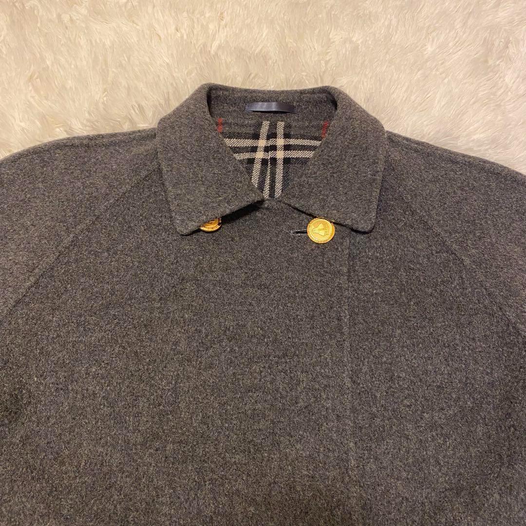 【未使用級】バーバリー ダブルフェイス ロングコート メガノバチェック 金ボタン