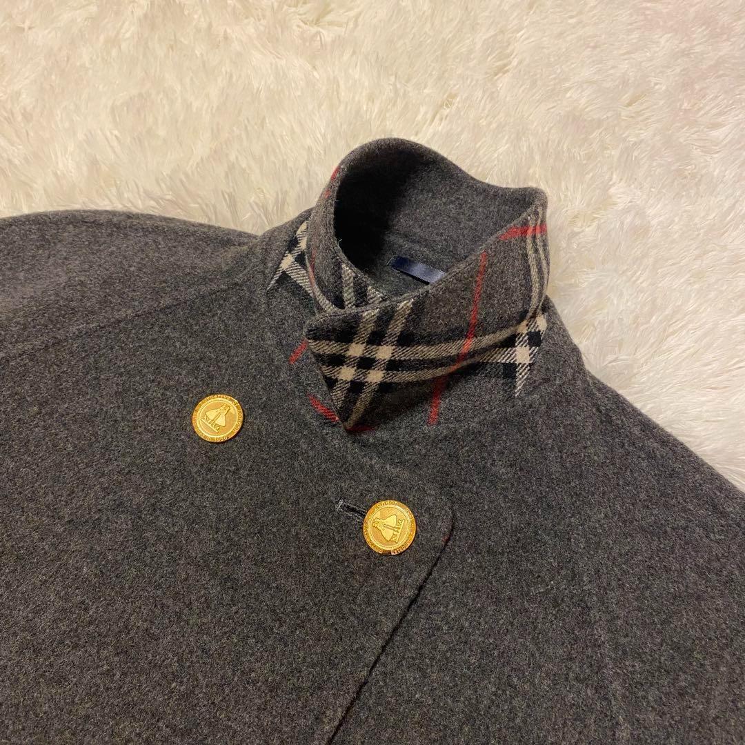 【未使用級】バーバリー ダブルフェイス ロングコート メガノバチェック 金ボタン