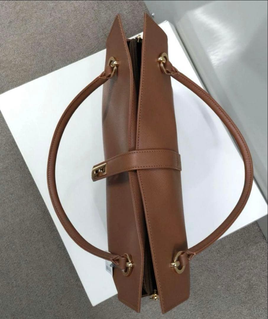 濱野皮革工藝　グレーストートバッグキャメル　A4サイズ収納