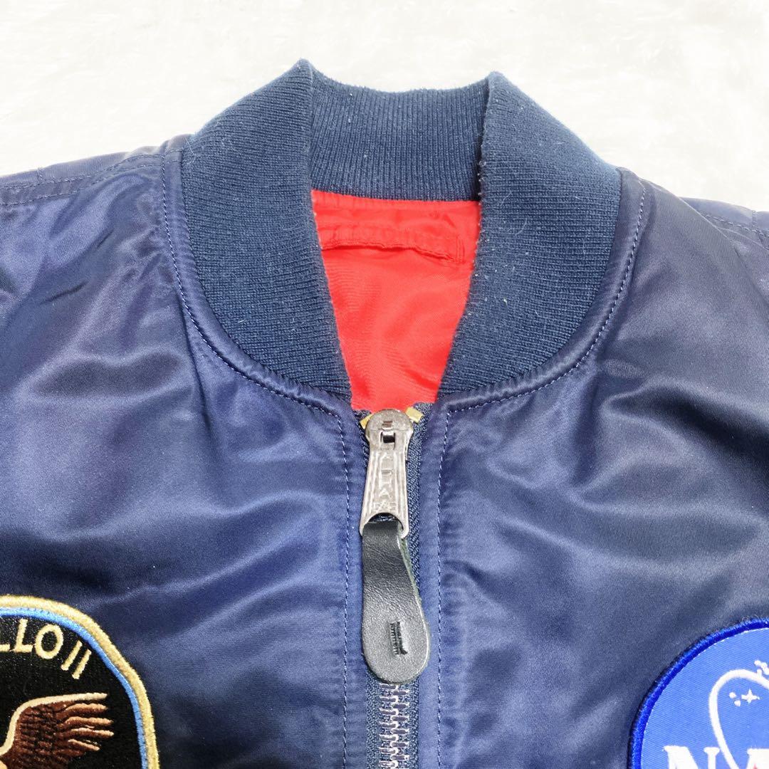 ALPHA MA-1 NASA フライトジャケット リバーシブル ネイビー L