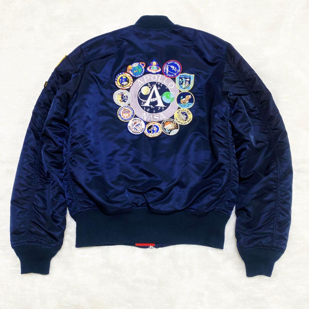ALPHA MA-1 NASA フライトジャケット リバーシブル ネイビー L