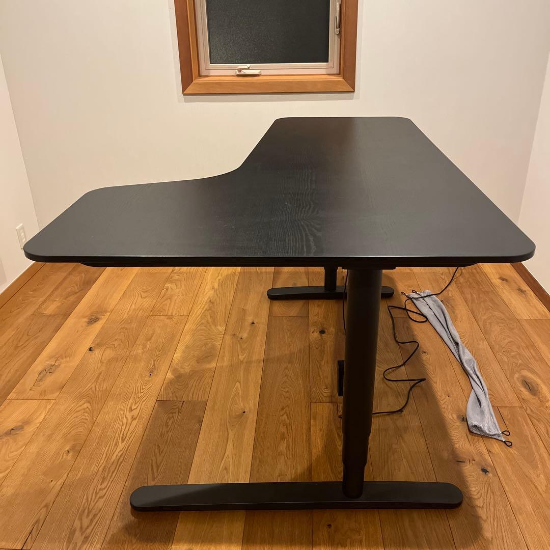 IKEA BEKANT L型　黒　自動昇降機能付き