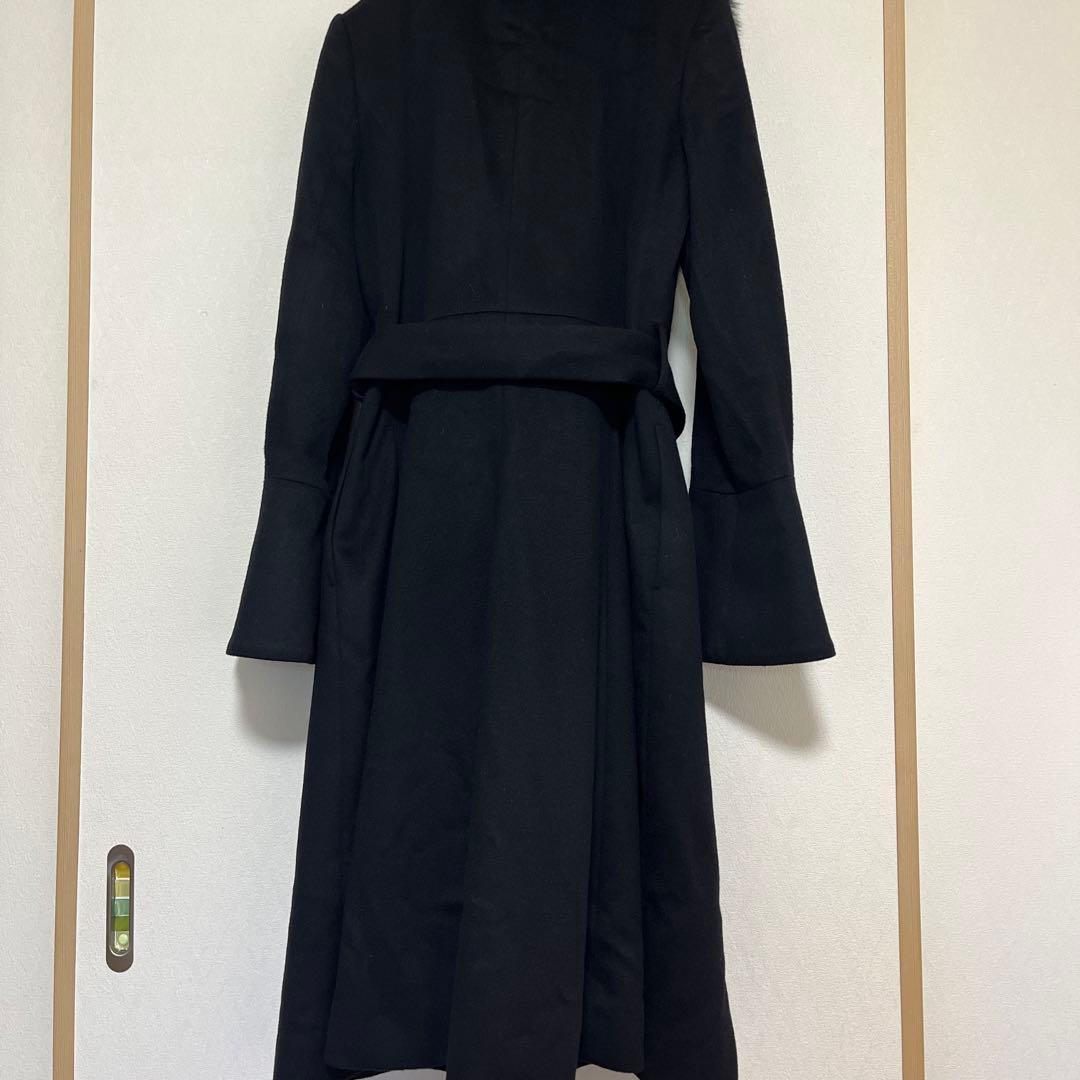 エムプルミエ　カシミヤ100% 日本製　フォックスファー襟付　ロングコート