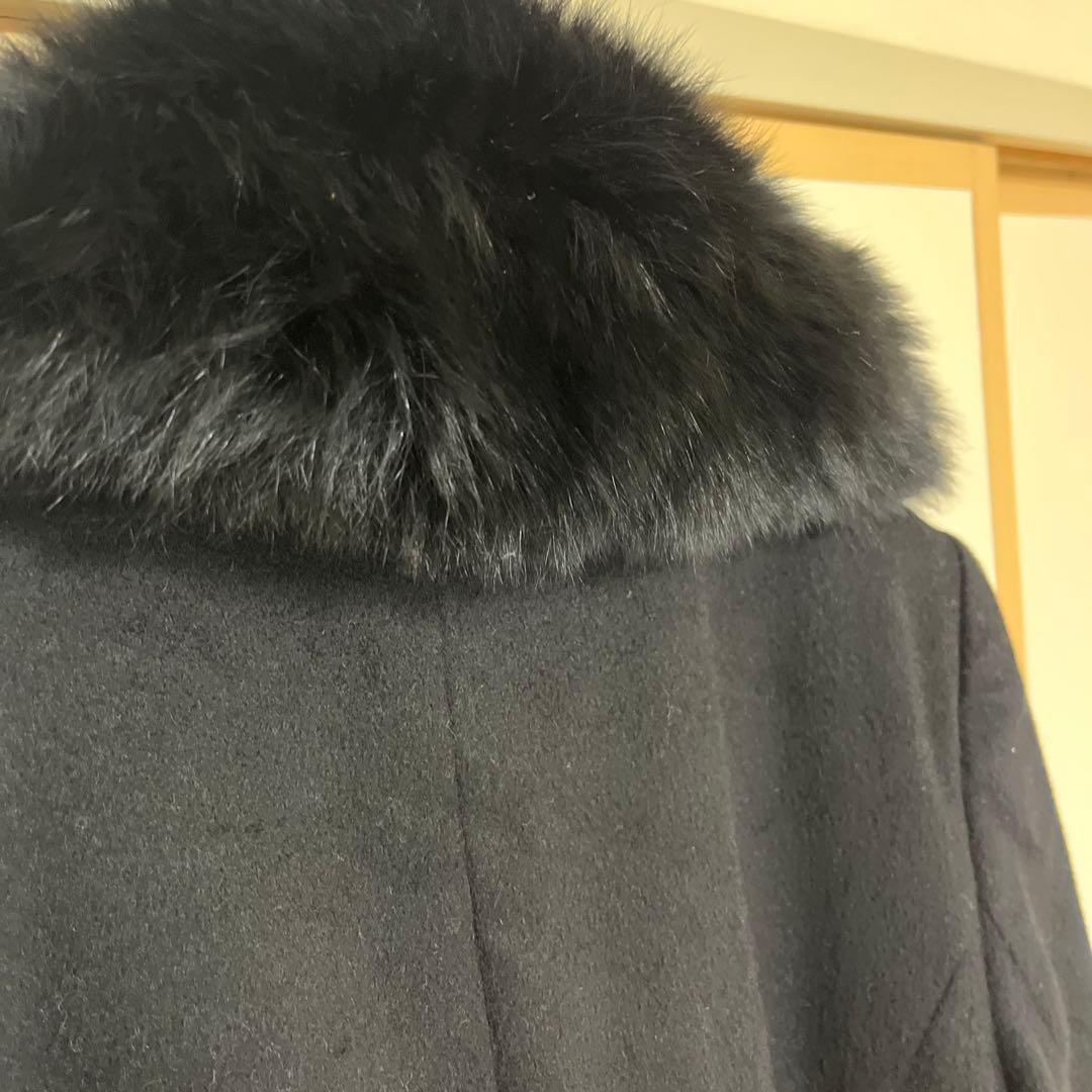 エムプルミエ　カシミヤ100% 日本製　フォックスファー襟付　ロングコート