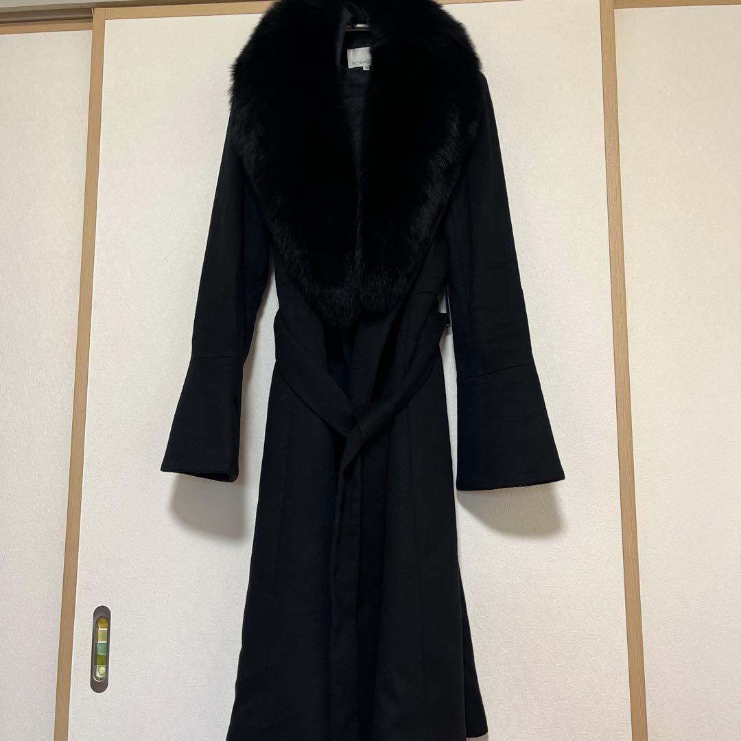 エムプルミエ　カシミヤ100% 日本製　フォックスファー襟付　ロングコート