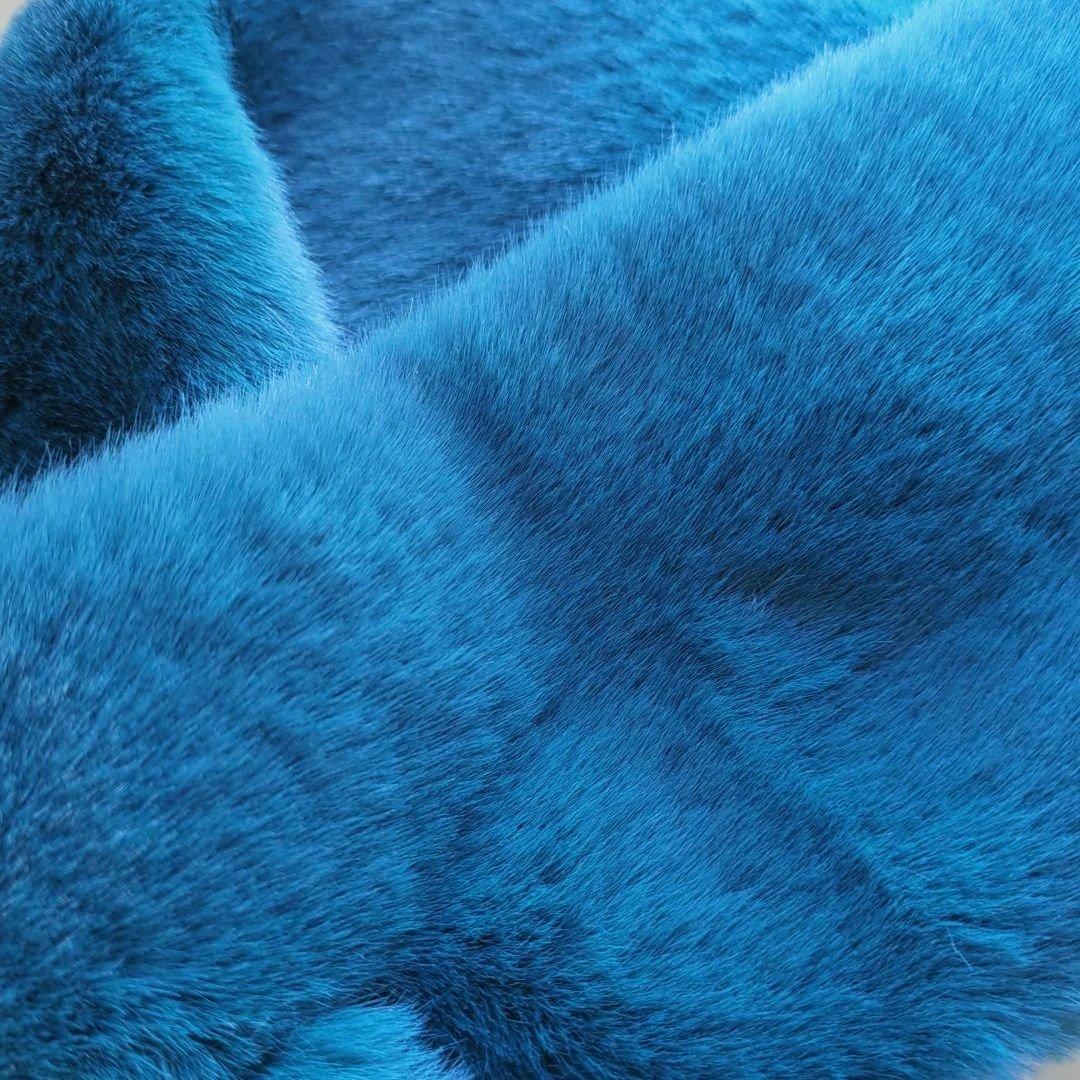 Munich フェイクファー ショートマフラー GM252G25 ブルー