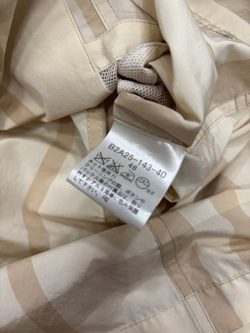 バーバリー　薄手トレンチ　ベルト付き　46チェック柄