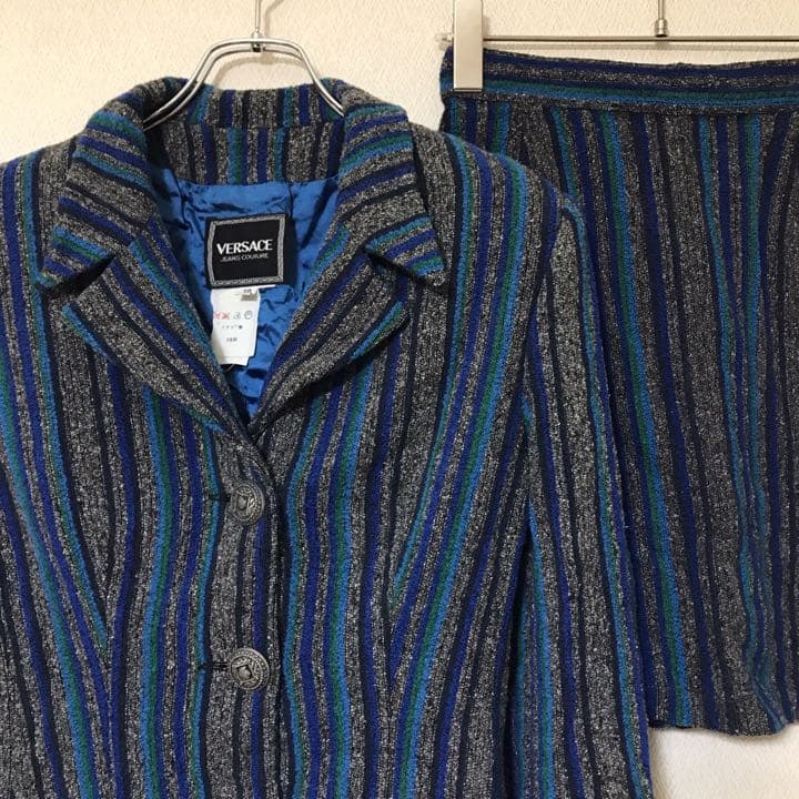 イタリア製 VERSACE ヴェルサーチ マルチカラー セットアップ スーツ