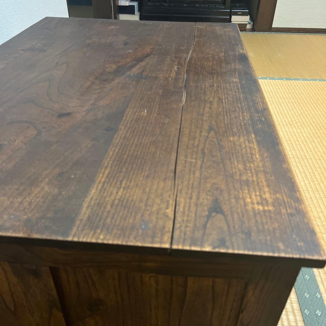 油*光様 アンティーク机　昭和レトロ　両袖引出し付き 座机 文机 和室机 ヴィン