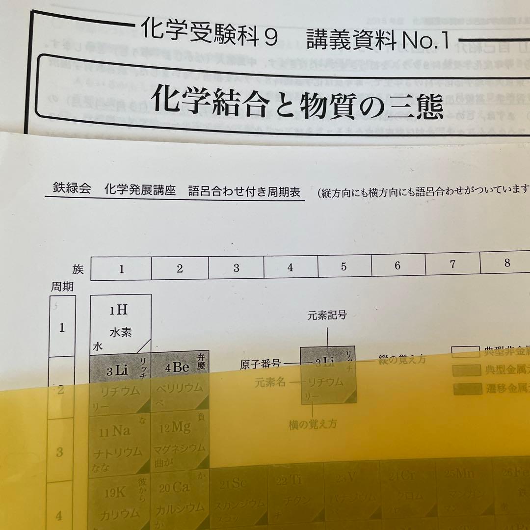 鉄緑会　化学　高２〜高３セット（化学・生物、おまとめ値引き）年始特価