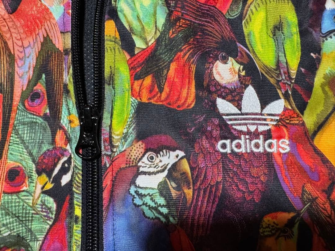 極美品 adidas ジャージ トラックジャケット 鳥 総柄 OTサイズ