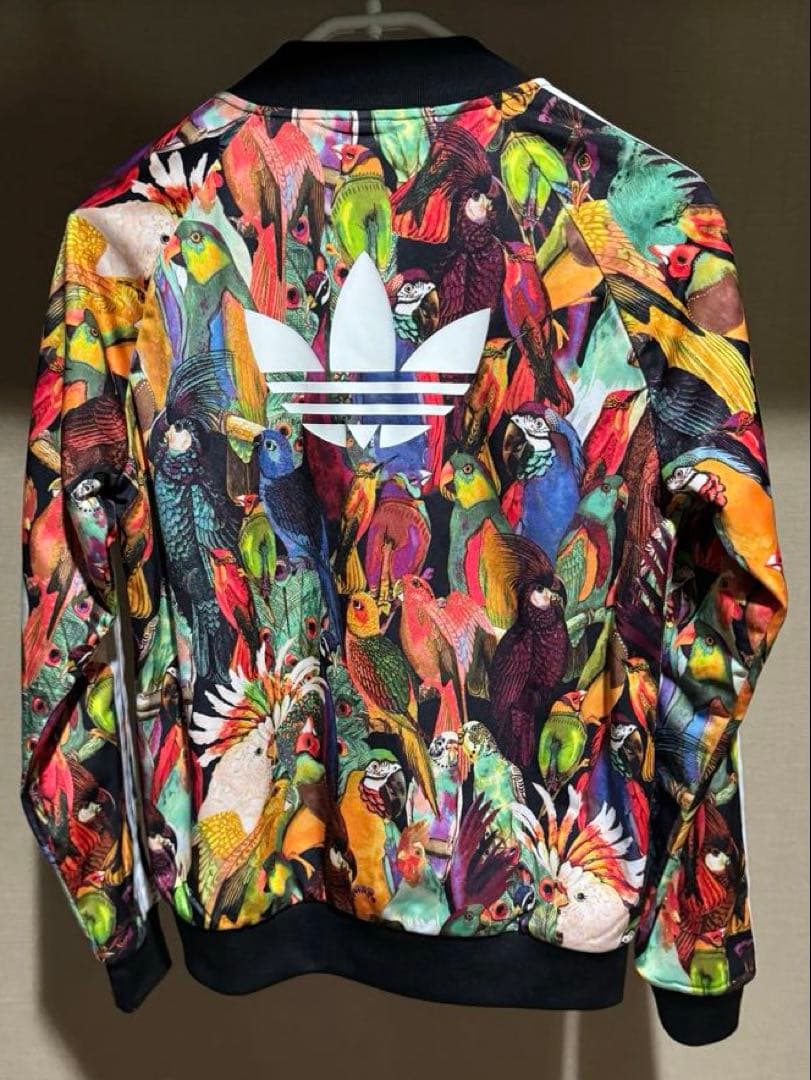 極美品 adidas ジャージ トラックジャケット 鳥 総柄 OTサイズ