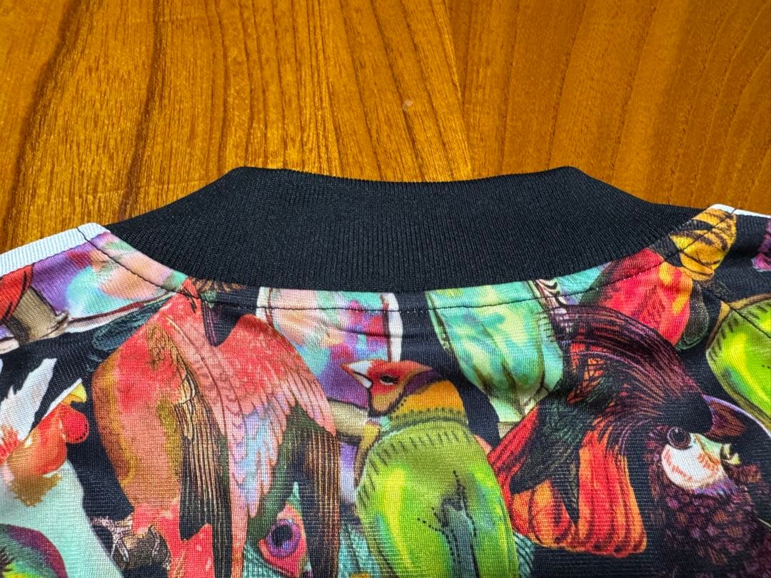 極美品 adidas ジャージ トラックジャケット 鳥 総柄 OTサイズ