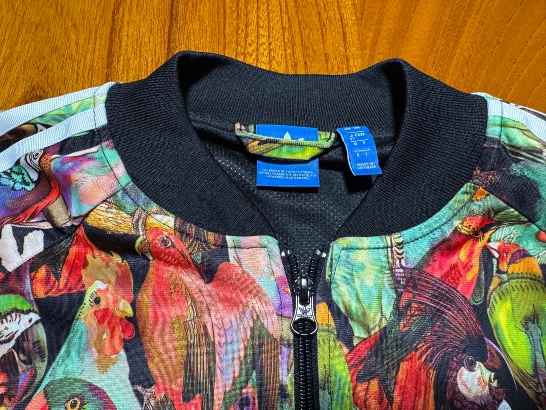 極美品 adidas ジャージ トラックジャケット 鳥 総柄 OTサイズ