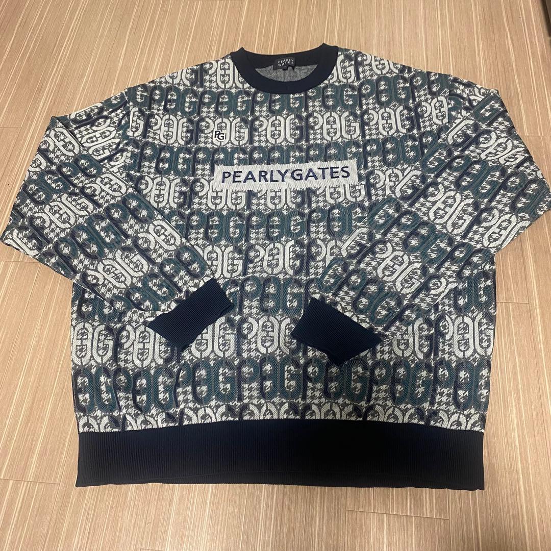 PEARLY GATES クサリ柄ニット サイズL